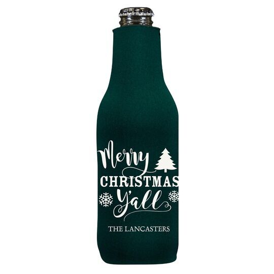 Merry Christmas Y'all Bottle Huggers